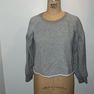 ALC Grey Cropped Terry Sweatshirt XS